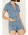 Image #3 - Show Me Your Mumu Women's Short Sleeve Zip Romper, Blue, hi-res