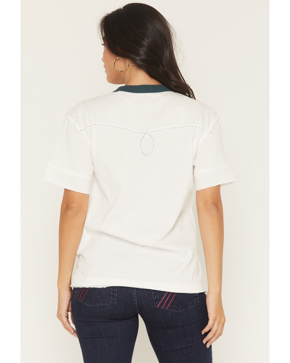 Image #4 - Youth in Revolt Women's Running Horse Short Sleeve Raglan Tee, White, hi-res