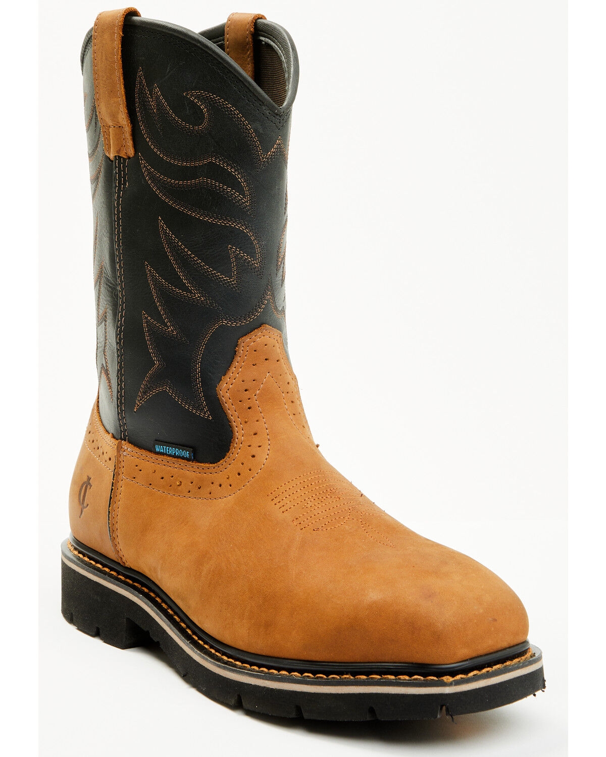 Image #1 - Cody James Men's 11" Pull-On Waterproof Work Boots - Composite Toe, Brown, hi-res