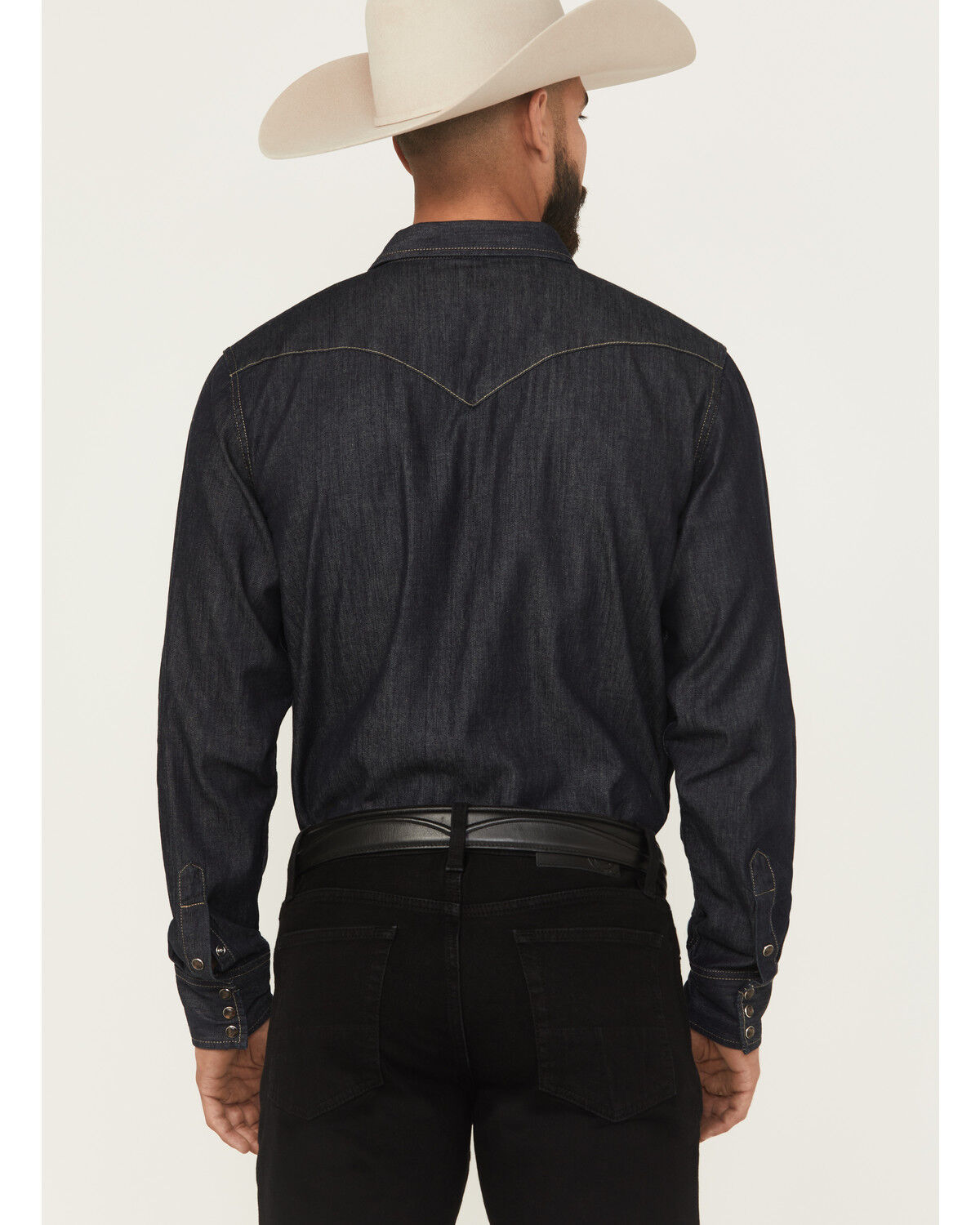Image #4 - Cody James Black 1978® Men's Long Sleeve Snap Denim Shirt, Black, hi-res