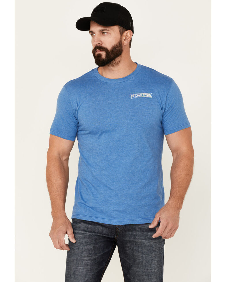 Pendleton Men's Diamond Stripe Graphic Short Sleeve T-Shirt , Blue, hi-res