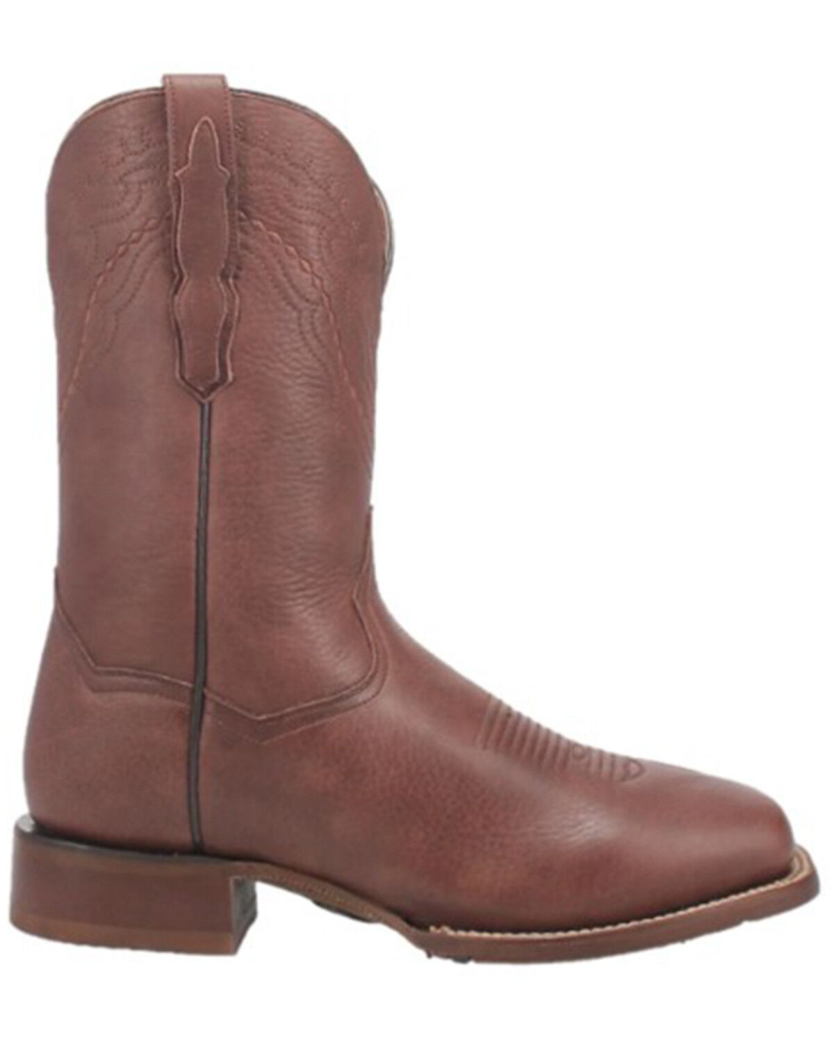 Image #2 - Dan Post Men's Milo Western Boots - Broad Square Toe, Brown, hi-res