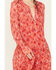 Image #3 - Free People Women's See It Through Floral Long Sleeve Maxi Dress, Red, hi-res