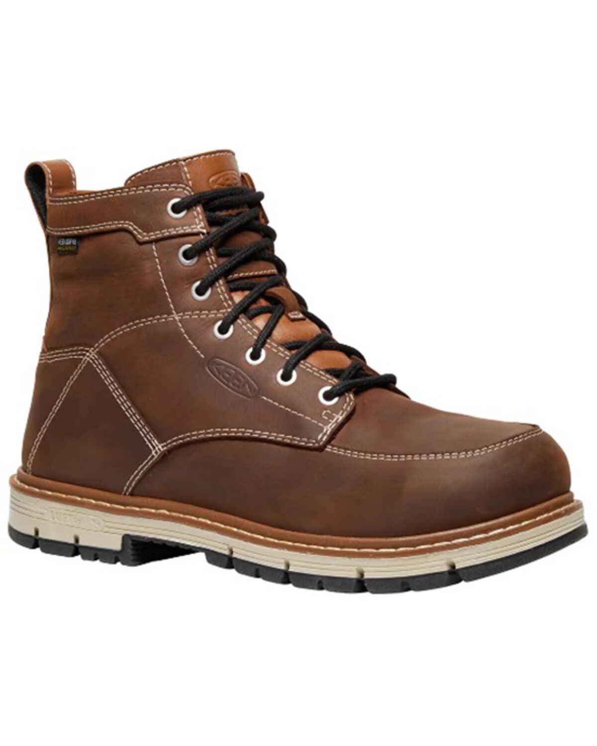 Keen Men's San Jose 6" Waterproof Work Boots - Aluminum Toe, Black/brown, hi-res