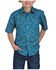 Image #1 - Roper Boys' Paisley Print Short Sleeve Snap Western Shirt, , hi-res