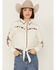 Image #1 - Shyanne Women's Tie-Front Embroidered Long Sleeve Snap Western Shirt, Cream, hi-res