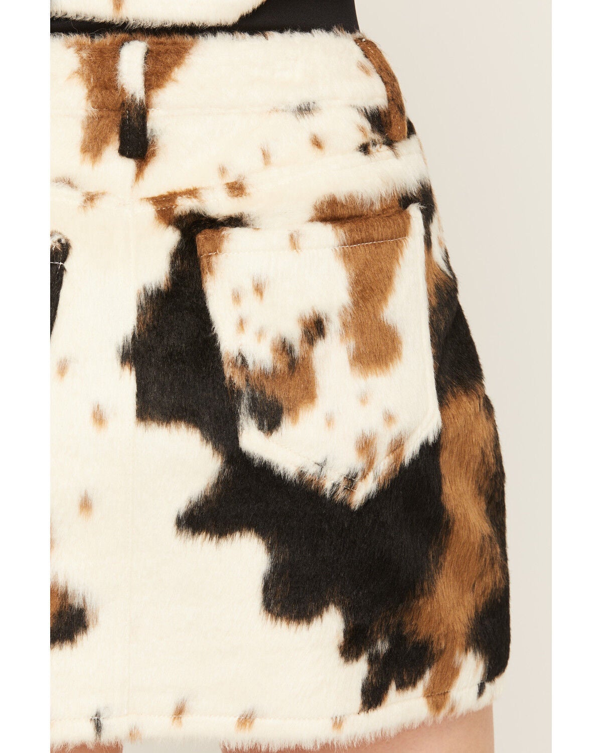 Image #4 - Rock & Roll Denim Women's Cowhide Mini Skirt, Natural, hi-res