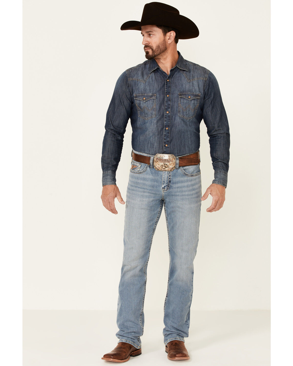 Image #1 - Cody James Core Men's Pistol Light Performance Stretch Slim Straight Jeans, Blue, hi-res
