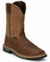 Image #1 - Justin Men's Carbide Western Work Boots - Composite Toe, Brown, hi-res