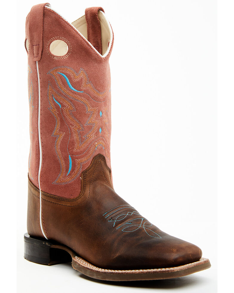 Cody James Boys' Inlay Cowboy Western Boots - Broad Square Toe, Brown, hi-res