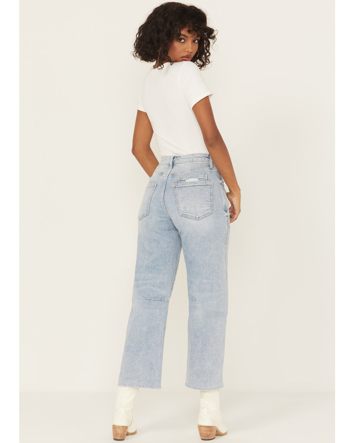 Image #3 - Flying Monkey Women's Katie Light Wash Super High Rise Barrel Stretch Denim Jeans, Light Wash, hi-res