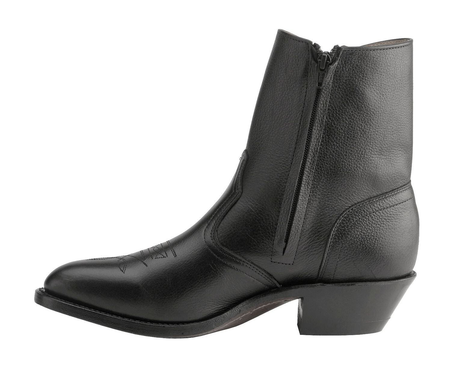Image #3 - Boulet Men's Zipper Western Boots - Round Toe, Black, hi-res