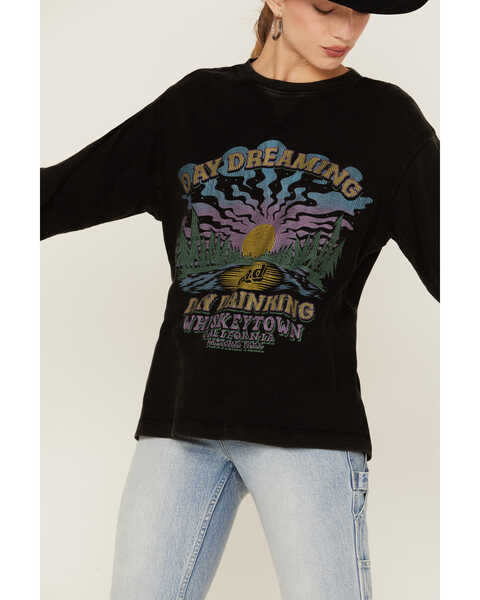 Image #2 - Cleo + Wolf Women's Day Dreaming, Day Drinking Graphic Thermal Pullover Sweatshirt, Black, hi-res