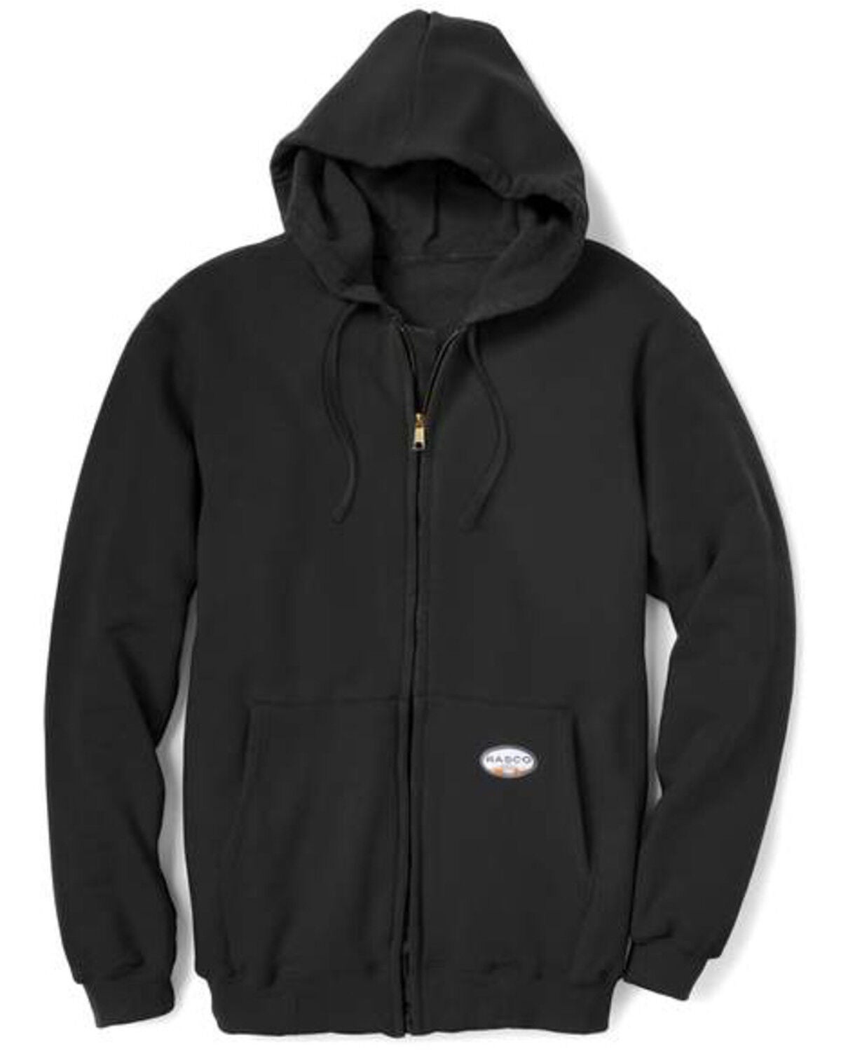 Image #1 - Rasco Men's FR Zip-Front Hooded Work Jacket - Big, Black, hi-res