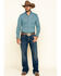 Wrangler 20X Men's Scale Print Performance Long Sleeve Western Shirt , Black/turquoise, hi-res