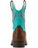 Image #3 - Ariat Girls' Quickdraw VentTek Western Boots - Broad Square Toe, Turquoise, hi-res