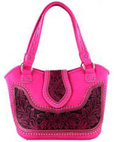 Montana West Women's Hot Pink Tooled Concealed Carry Handbag, Hot Pink, hi-res