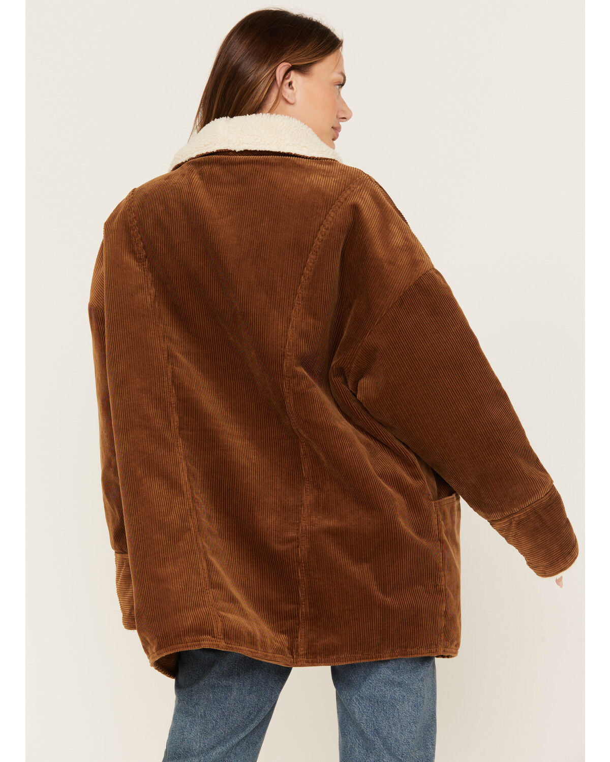 Image #4 - Wrangler Women's Corduroy Ranch Coat, Brown, hi-res