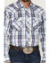 Image #3 - Wrangler 20X Men's Plaid Print Long Sleeve Snap Stretch Western Shirt, Blue, hi-res