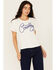 Image #1 - Ariat Women's Cowboy Embroidered Short Sleeve Tee, White, hi-res