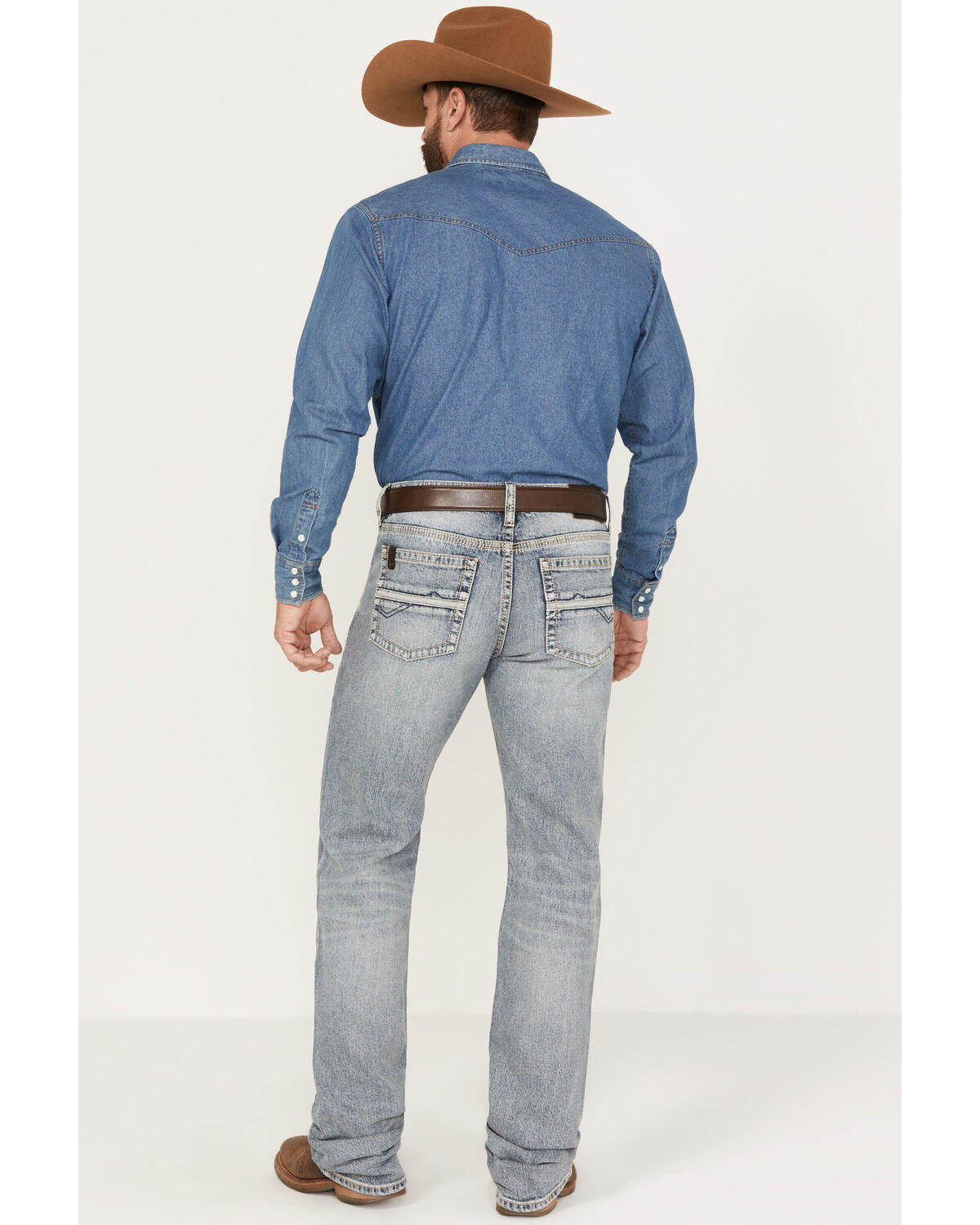 Image #3 - RANK 45® Men's Wild Horse Stackable Straight Stretch Denim Jeans, Light Medium Wash, hi-res