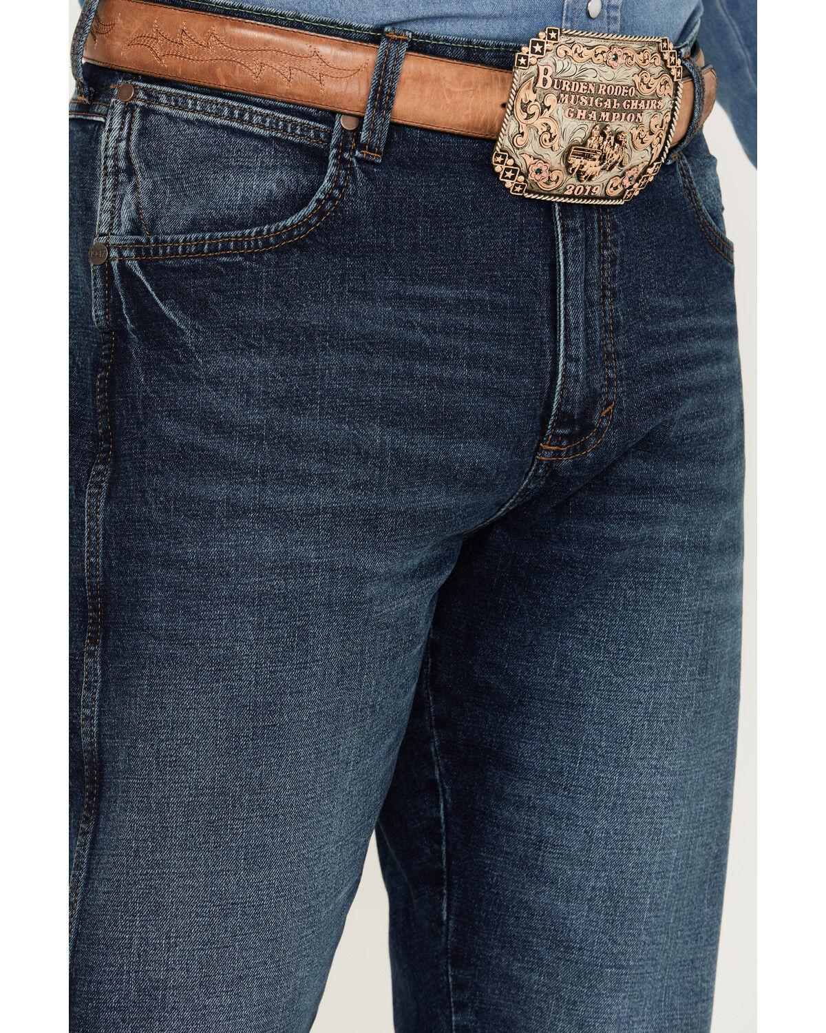 Image #2 - Wrangler Retro Men's Medium Wash Slim Straight Stretch Jeans, , hi-res