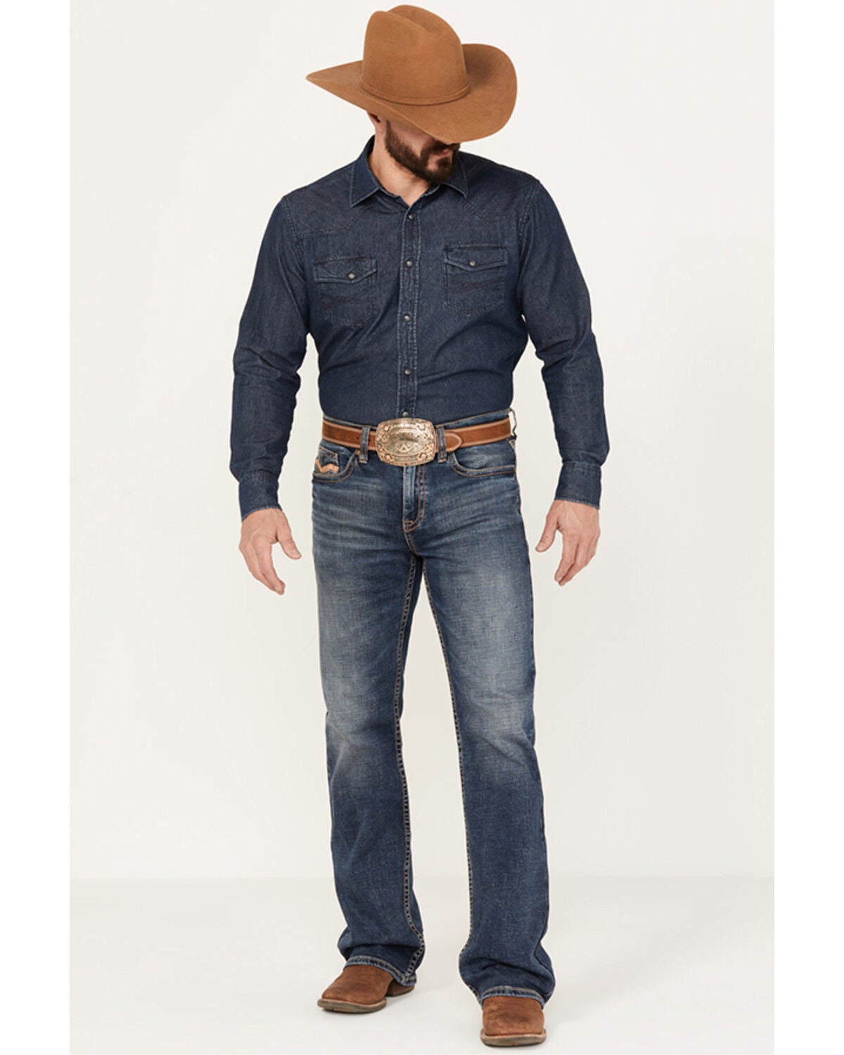 Cody James Men's Stonewall Wash Wyatt Slim Bootcut Stretch Denim Jeans, Dark Medium Wash, hi-res