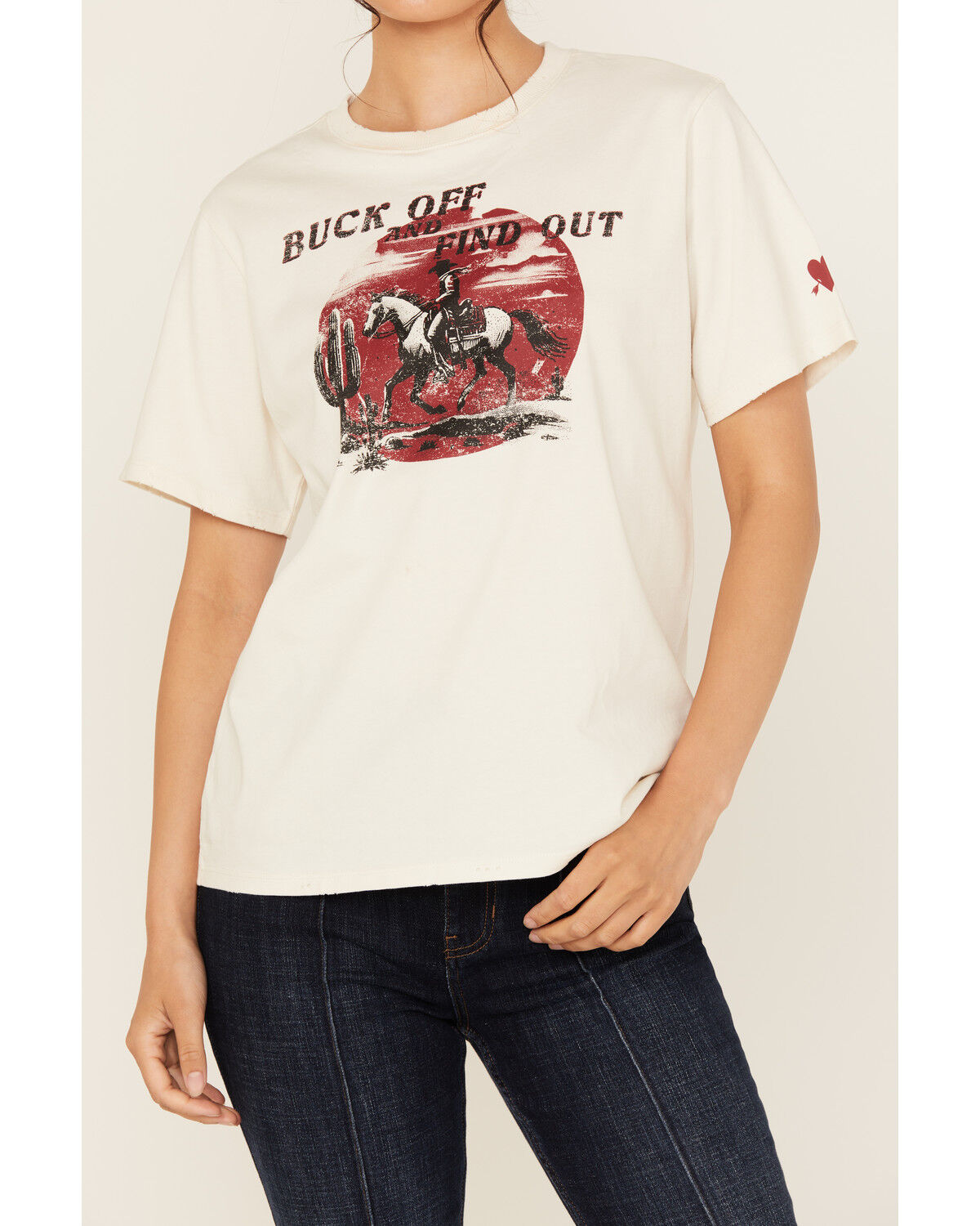 Image #4 - Idyllwind Women's Buck Off and Find Out Short Sleeve Graphic Tee, Ivory, hi-res