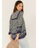 Image #4 - Bila Women's Floral Print Long Sleeve Shirt, Blue, hi-res