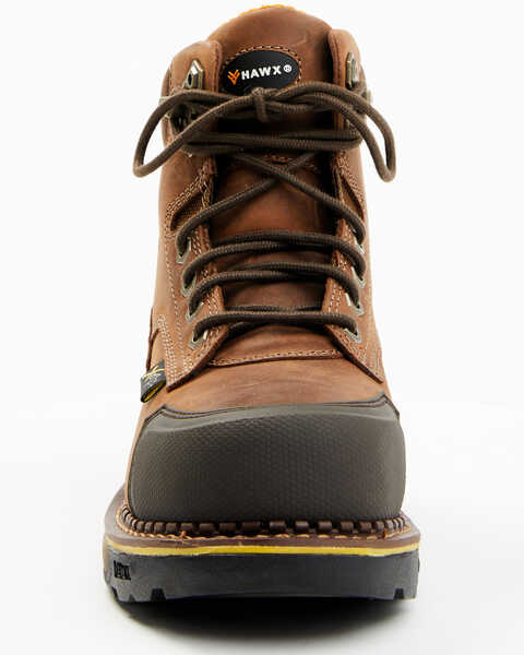 Image #4 - Hawx Men's 6" Internal Met Guard Work Boots - Composite Toe, Brown, hi-res