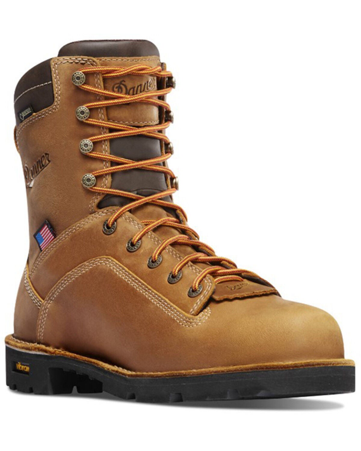 Danner Men's Quarry 8" Lace-Up Waterproof Work Boot - Alloy Toe, Brown, hi-res