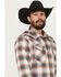 Image #2 - Kimes Ranch Men's Hays Plaid Print Long Sleeve Snap Stretch Western Shirt, Blue, hi-res