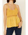 Very J Women's Crochet Embroidered Cami Tank Top , Mustard, hi-res