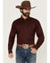 Image #1 - Roper Men's Amarillo Paisley Print Long Sleeve Button-Down Western Shirt, Wine, hi-res