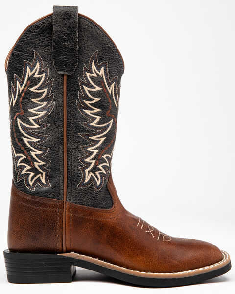 Image #2 - Cody James Boys' Ryder Western Boots - Square Toe , Brown/blue, hi-res