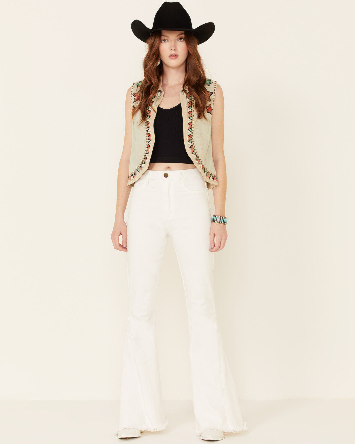 Image #2 - Double D Ranch Women's Song Of The West Suede Vest, Ivory, hi-res