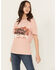 Image #1 - Shyanne Women's Running Horses Short Sleeve Graphic Tee, Light Pink, hi-res