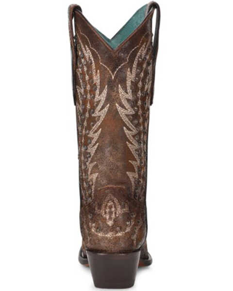 Image #3 - Corral Women's Studded Western Boots - Pointed Toe, Cognac, hi-res