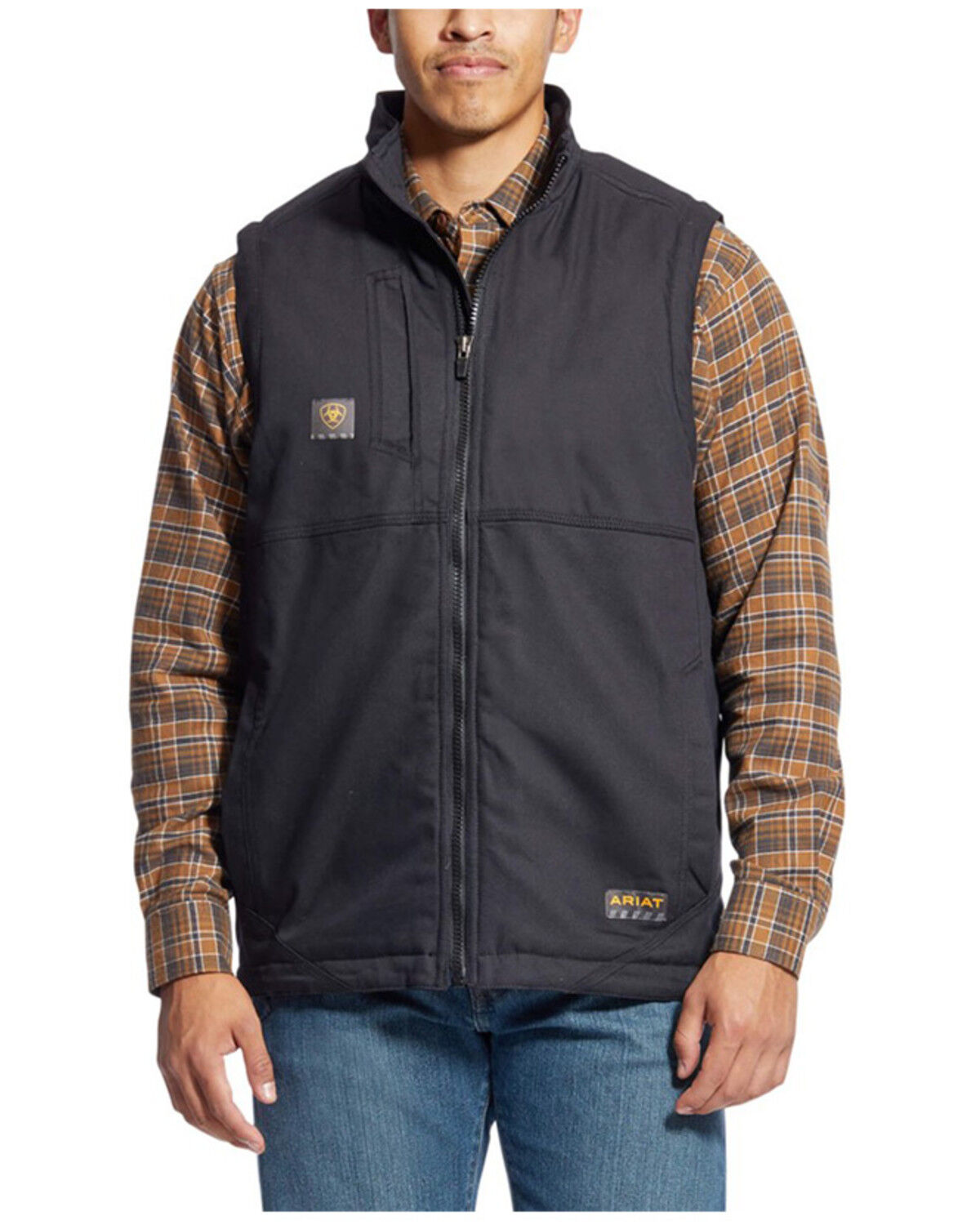 Image #1 - Ariat Men's Rebar DuraCanvas Work Vest - Big, Black, hi-res
