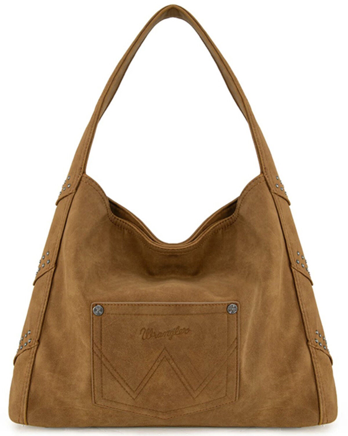 Image #2 - Wrangler Women's Shiloh Fringe Studded Hobo Bag, Brown, hi-res