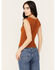 Image #4 - Shyanne Women's Pointelle Button Front Sweater Shirt, Pecan, hi-res