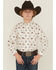 Image #1 - Panhandle Slim Boys' Novelty Steerhead Long Sleeve Snap Stretch Western Shirt, White, hi-res