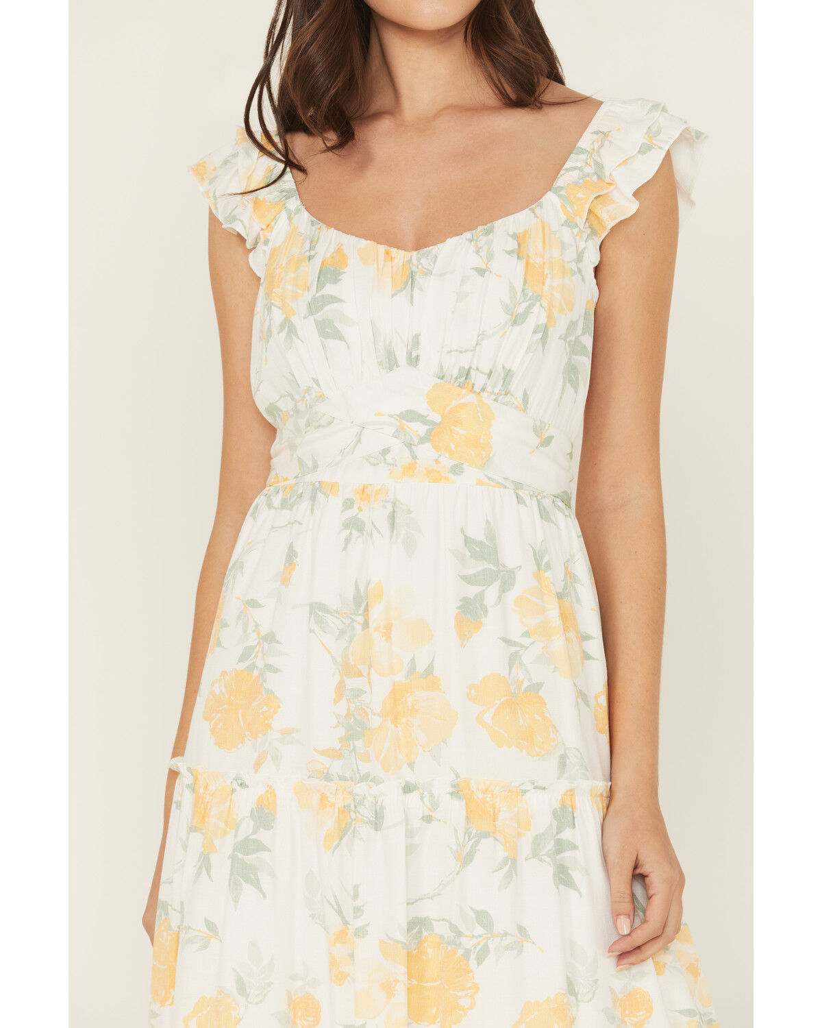 Image #3 - Ash & Violet Women's Floral Print Sleeveless Floral Print Midi Dress, Yellow, hi-res