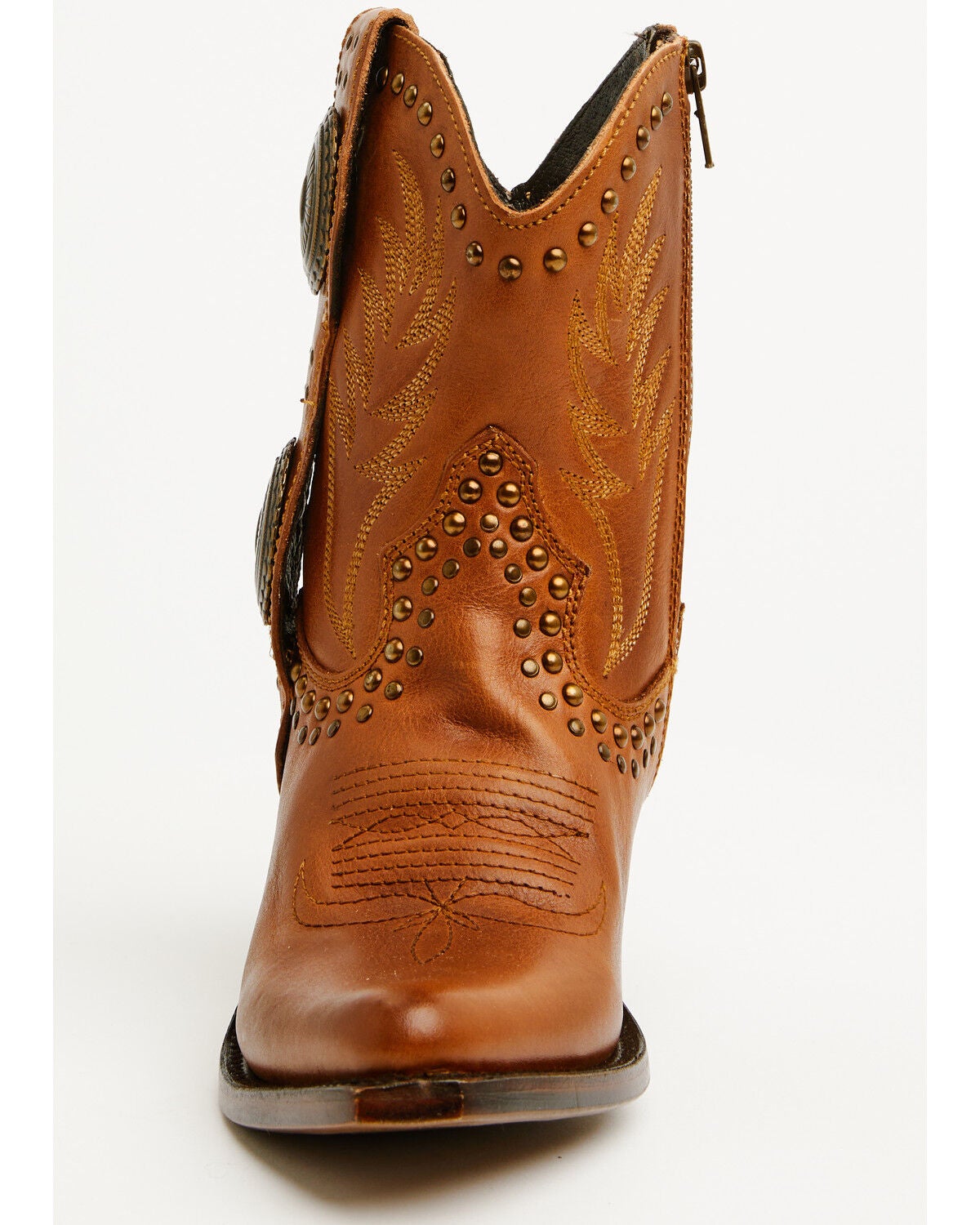 Image #4 - Liberty Black Women's Shirley Concho Western Booties - Snip Toe, Tan, hi-res