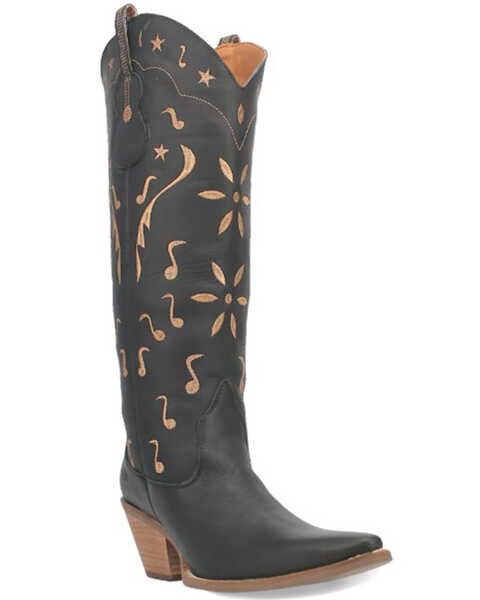 Dingo Women's Rhymin Tall Western Boots - Pointed Toe, Black, hi-res