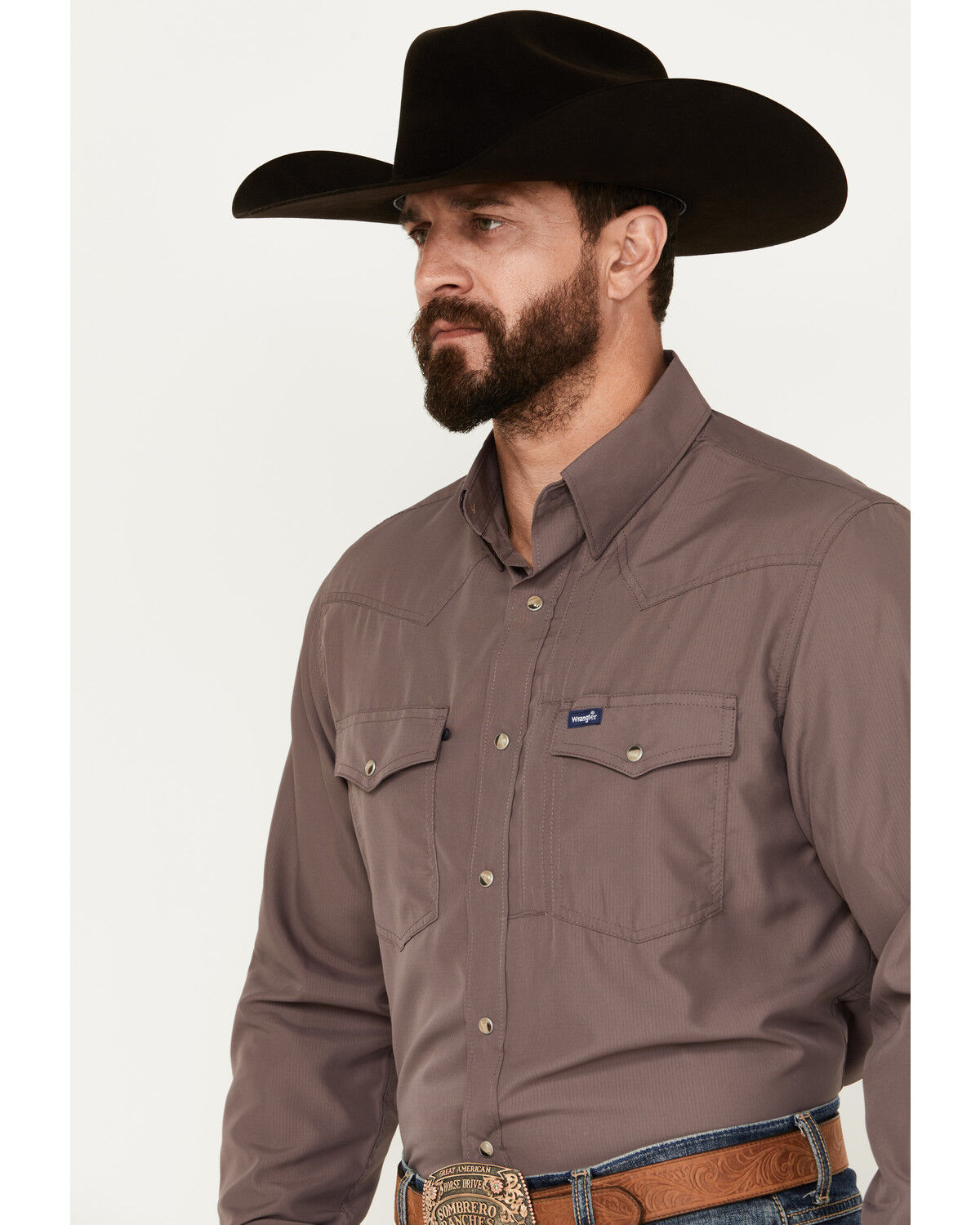 Image #3 - Wrangler Men's Solid Long Sleeve Performance Snap Western Shirt, , hi-res