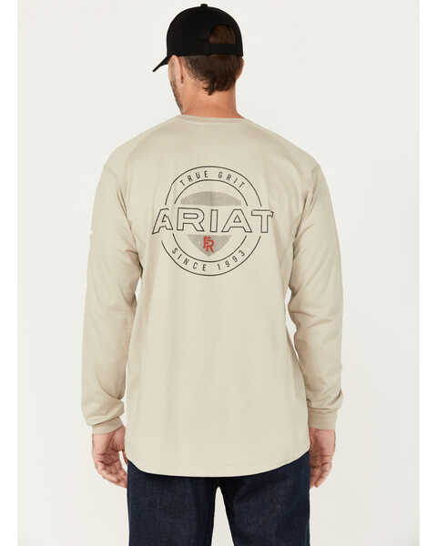 Ariat Men's FR Air True Grit Long Sleeve Work T-Shirt, Grey, hi-res