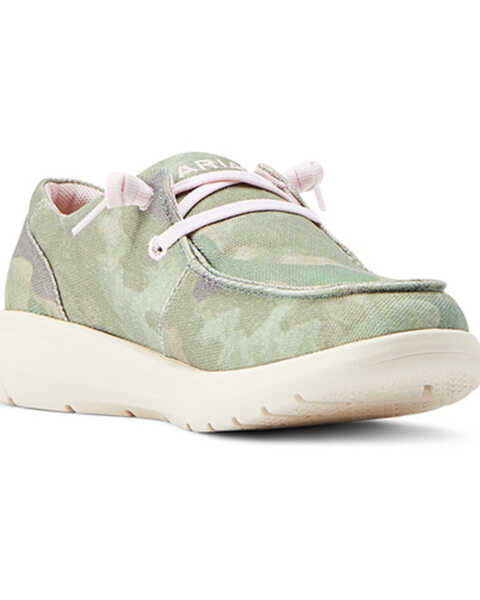 Ariat Women's Camo Print Hilo Casual Shoes - Moc Toe , Green, hi-res