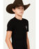 Image #3 - Ariat Boys' Cactus Flag Short Sleeve Graphic T-Shirt, Black, hi-res