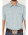 Image #3 - Gibson Trading Co Men's Basic Satin Striped Short Sleeve Snap Western Shirt, Light Blue, hi-res